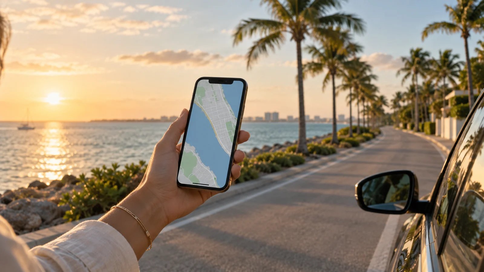 Traveller using a mobile phone while away