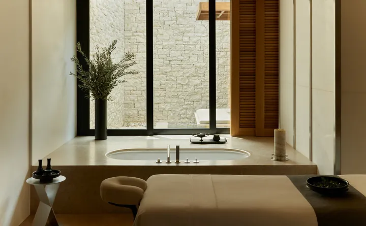 Spa treatment room at Amanzoe, Greece