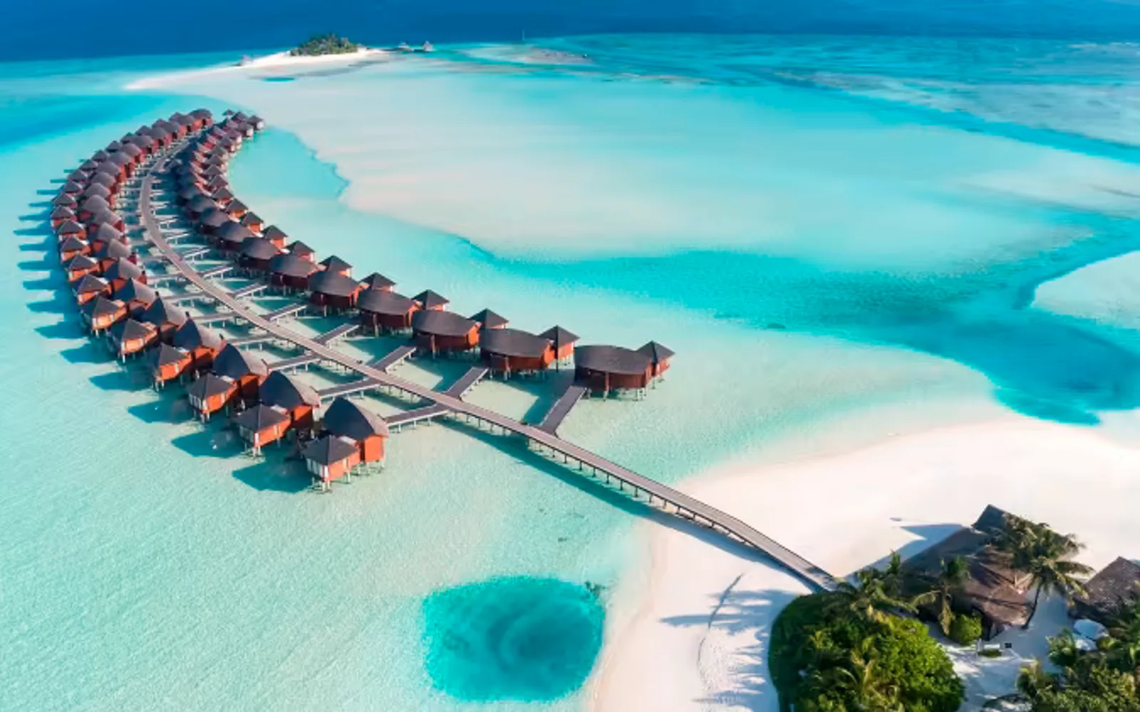 Overwater Villa Ariel View at Anantara Dhigu Maldives