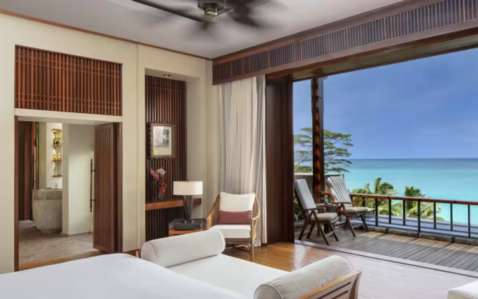 View from bedroom of Ocean View Pool Villa