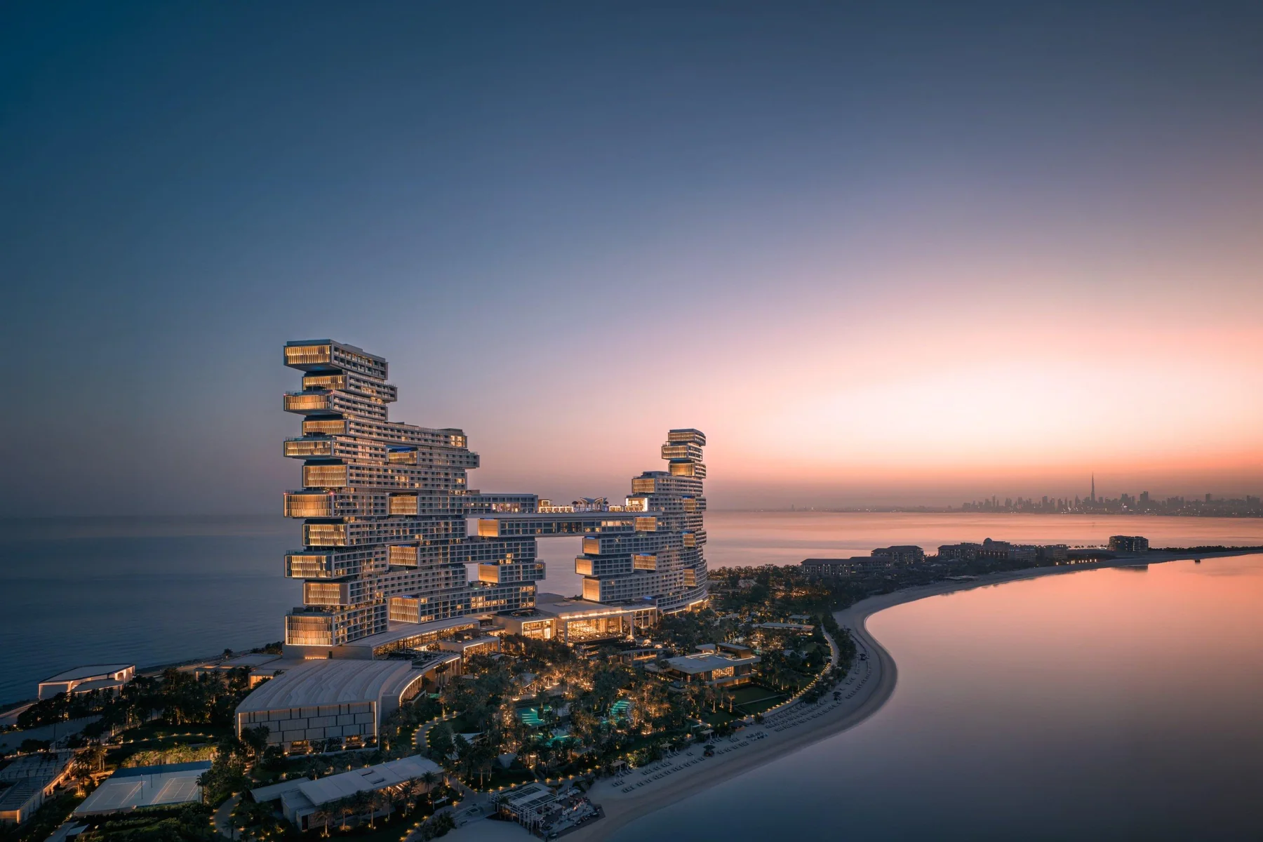 Atlantis The Royal on Palm Jumeirah at dusk