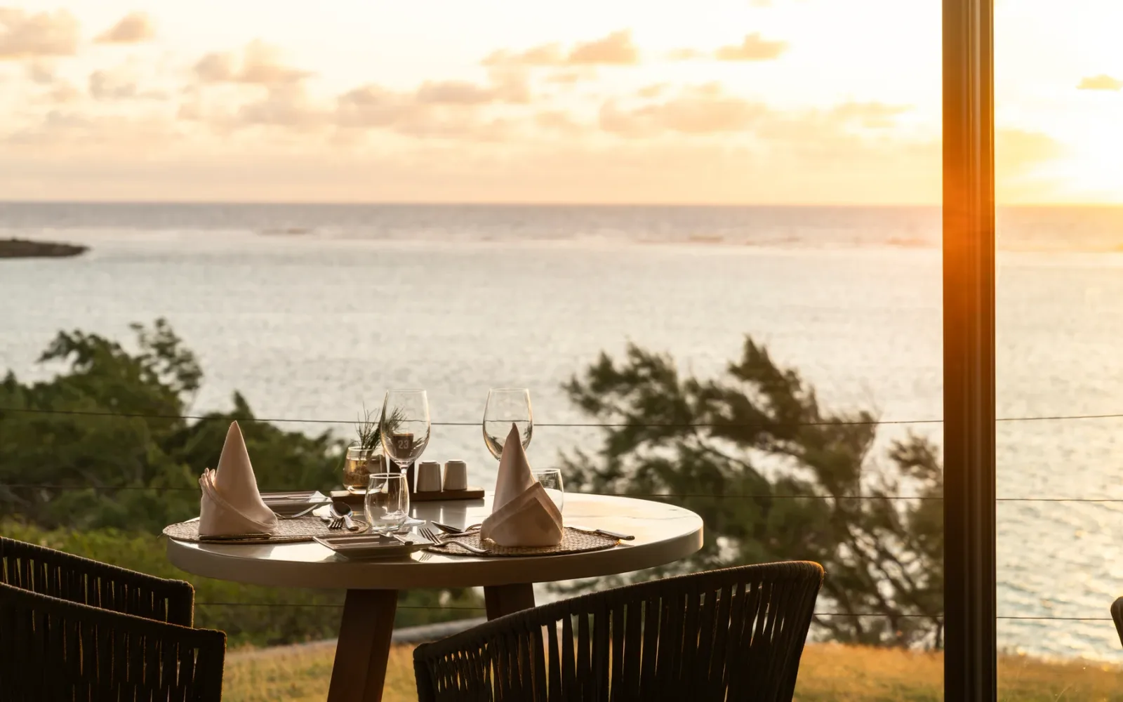 Sunset dining at Constance Tekoma's 1528 restaurant.