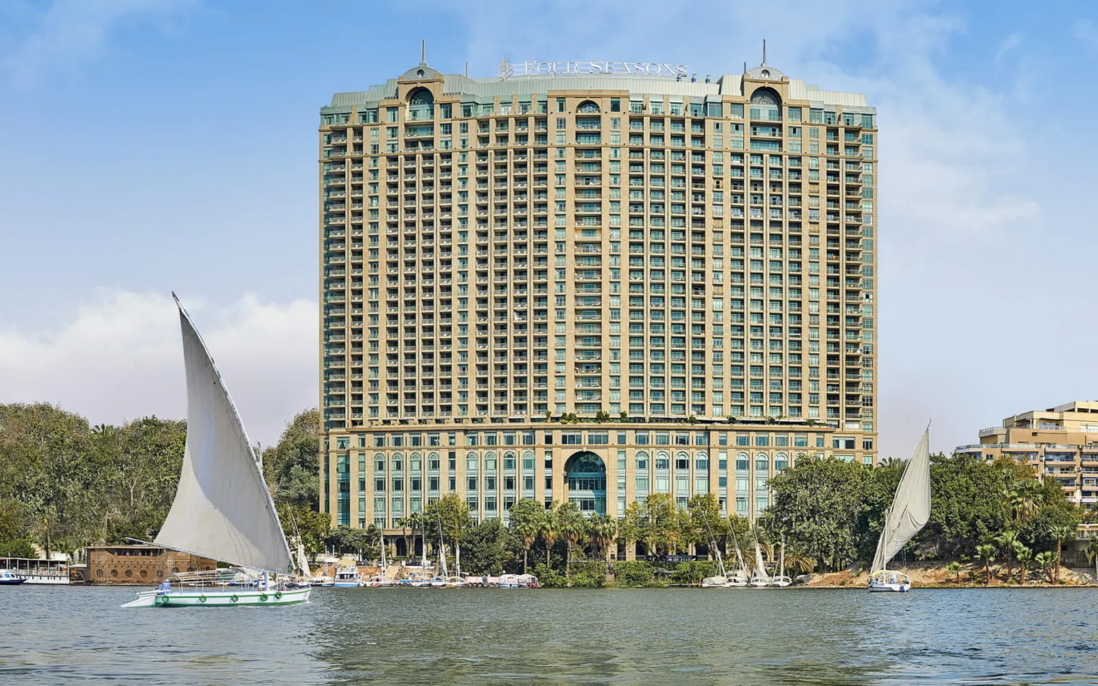 Four Seasons Hotel Cairo at Nile Plaza, official Four Seasons photography for the hero section.