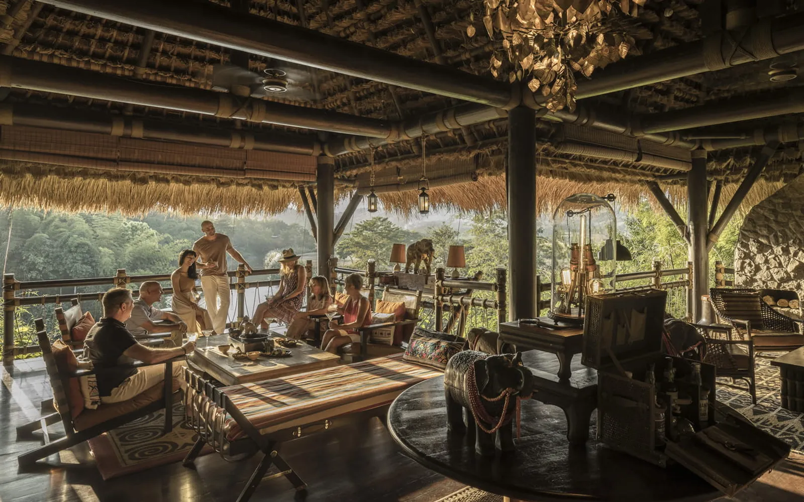 Four Seasons Tented Camp Golden Triangle Thailand, official Four Seasons photography for the dining section.