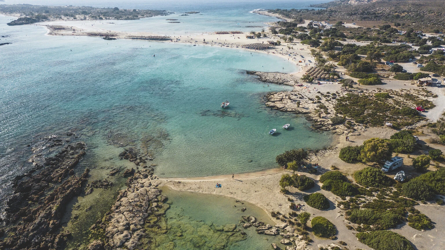 Coastal view across Ikos Kissamos in Crete