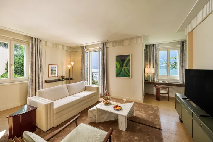 Vista Lago Suite living room at Mandarin Oriental, Lago di Como