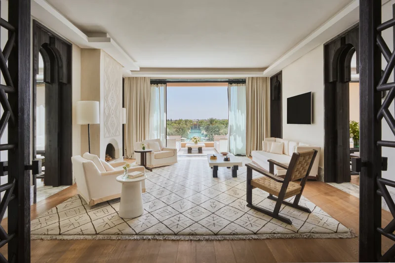 Villa living area at Mandarin Oriental, Marrakech
