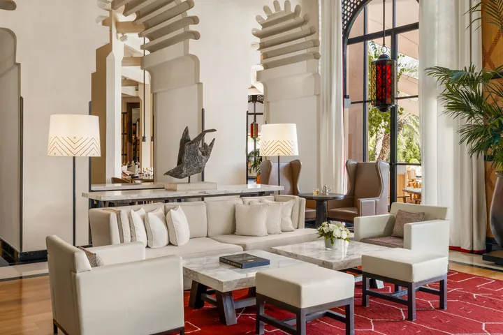 Sofas and armchairs in Salon Berbère at Mandarin Oriental, Marrakech