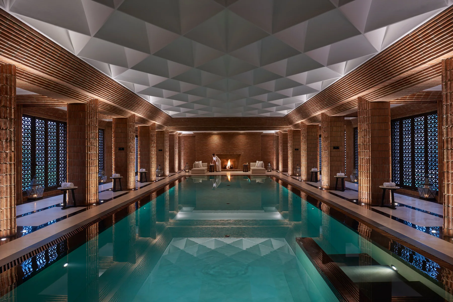Indoor spa pool at Mandarin Oriental, Marrakech