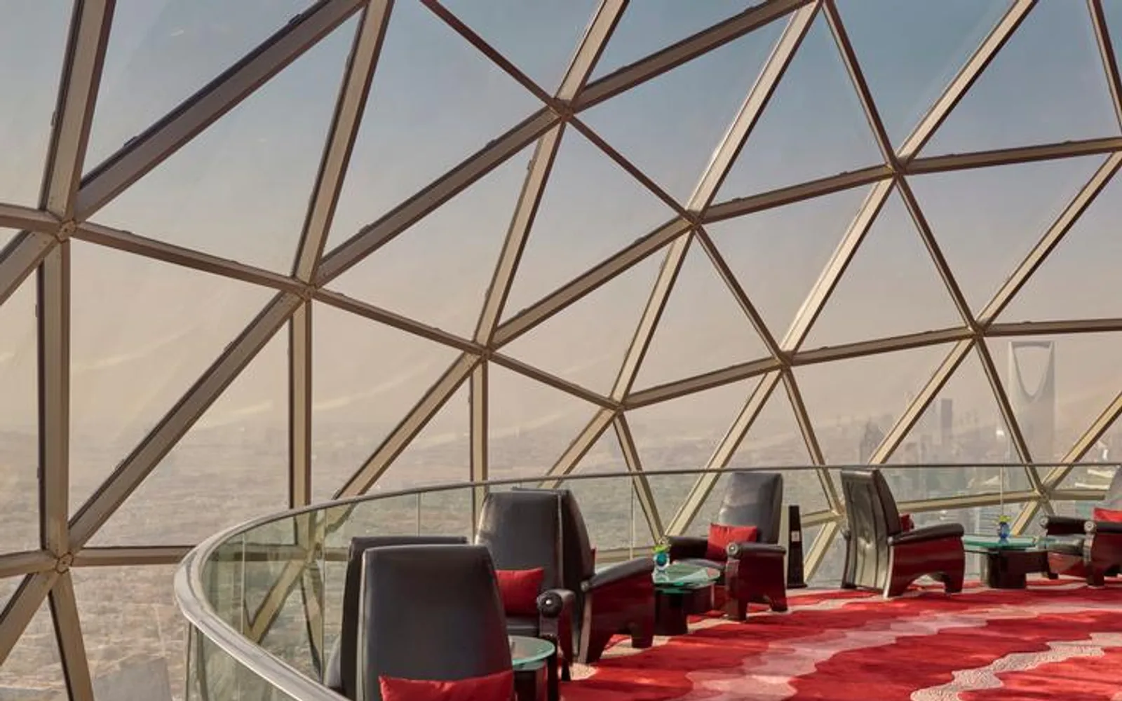 dining area with city view