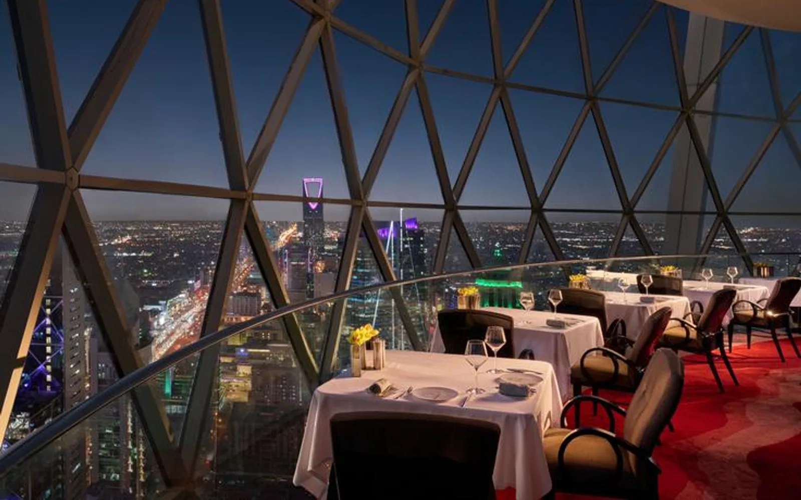 Dining area with city view