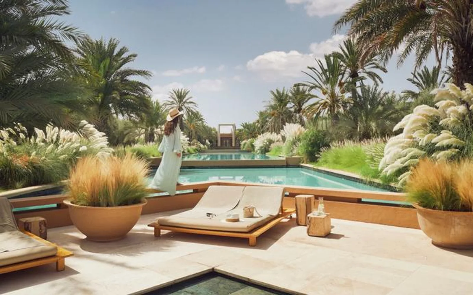 outdoor pool at mandarin oriental, marrakech
