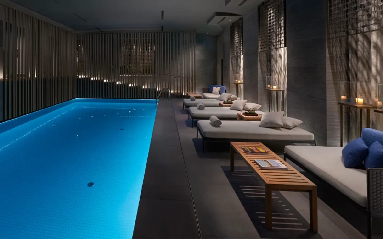 Pool at the spa at Mandarin Oriental, Milan.