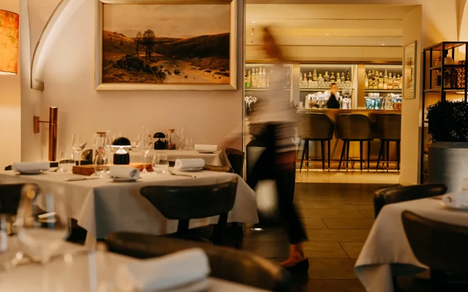 Dinner service at the Monastiq restaurant