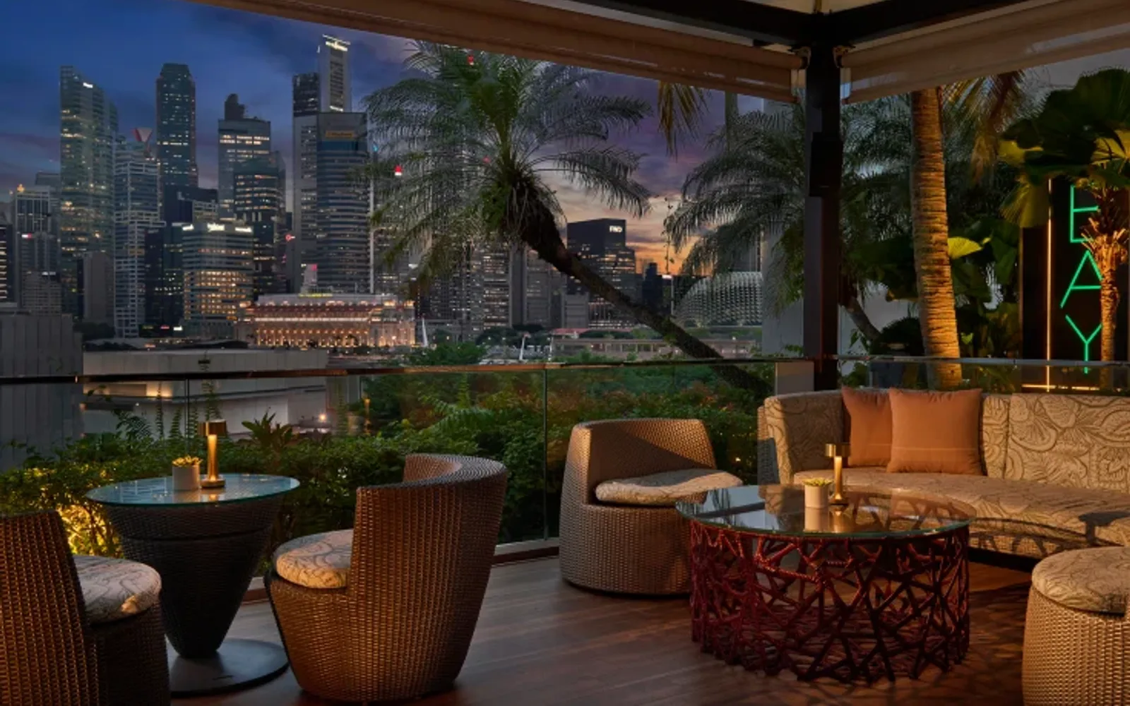 drinking area with city view
