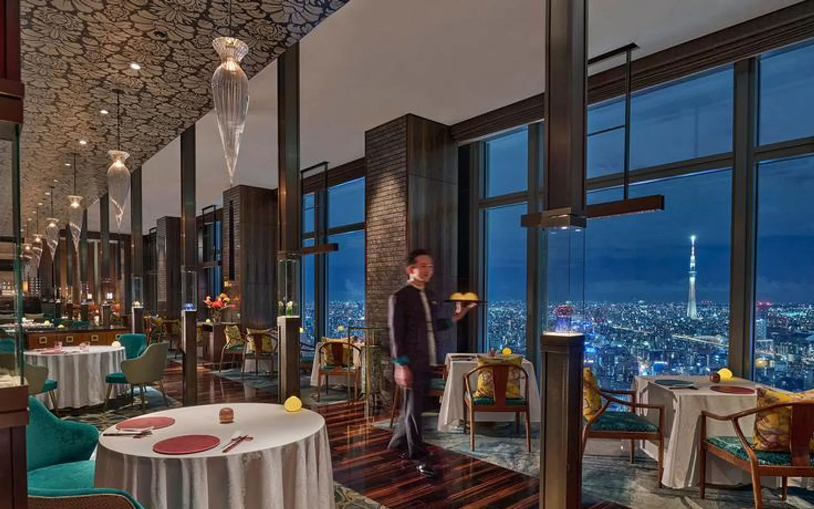 Dining area with city view