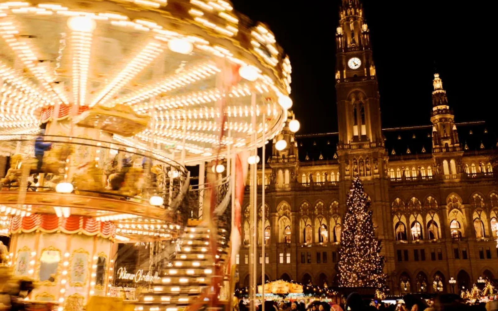 Festive Rathausplatz in December in Vienna