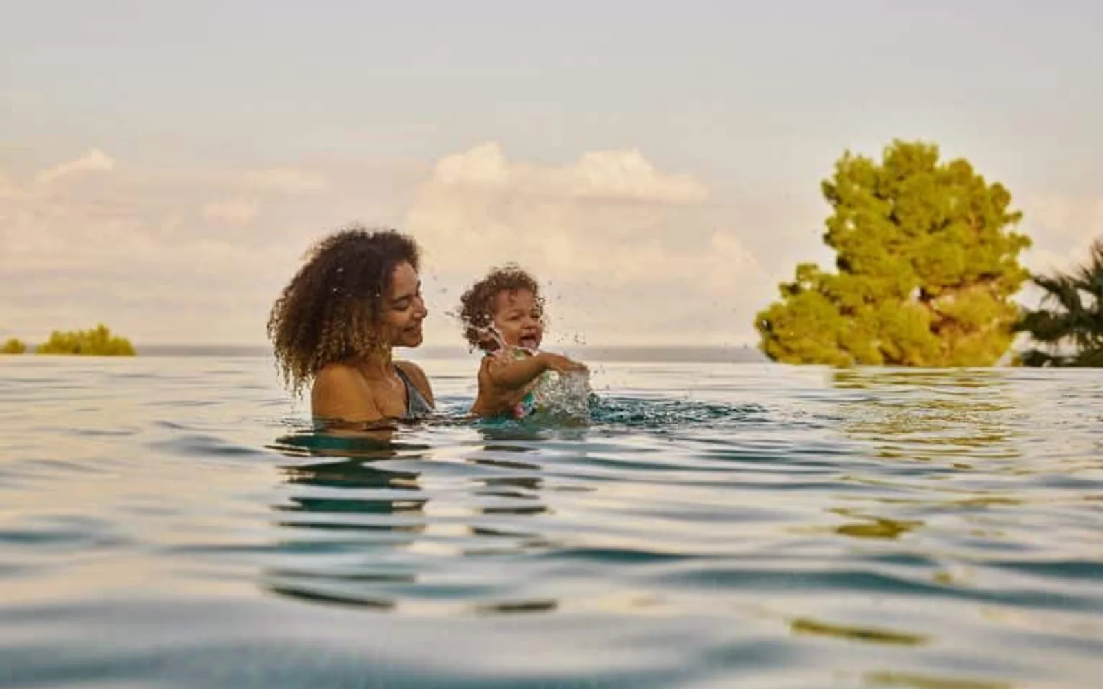 Family connecting with nature and the sea