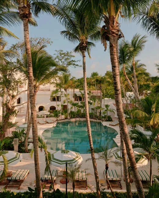 The garden pool and architecture at Maroma