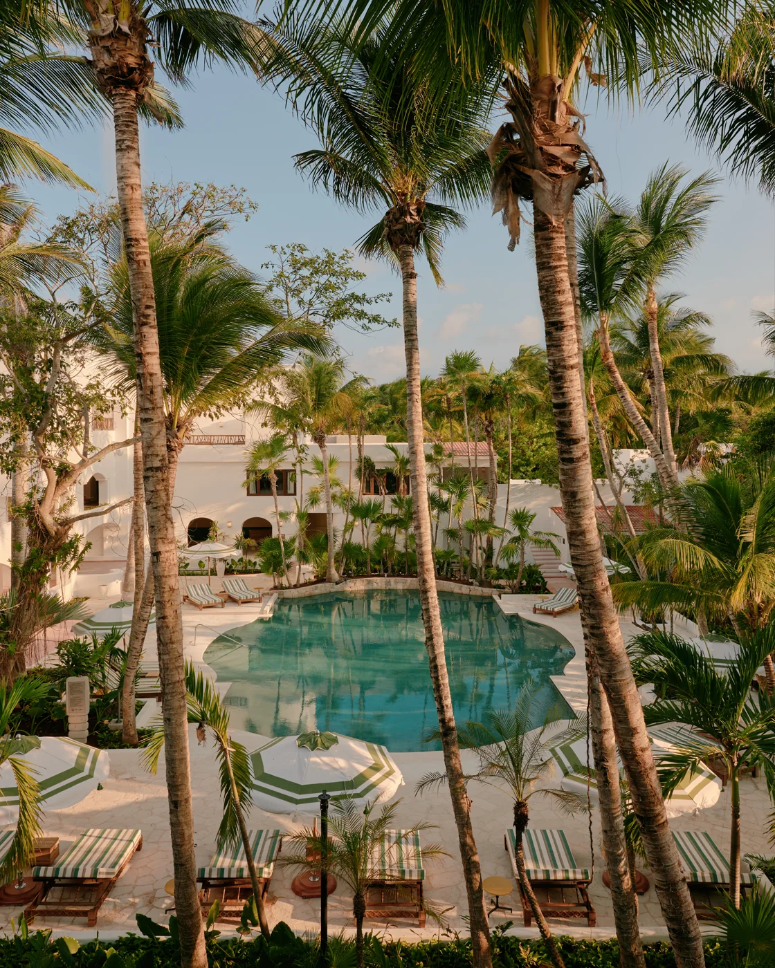 The garden pool and architecture at Maroma