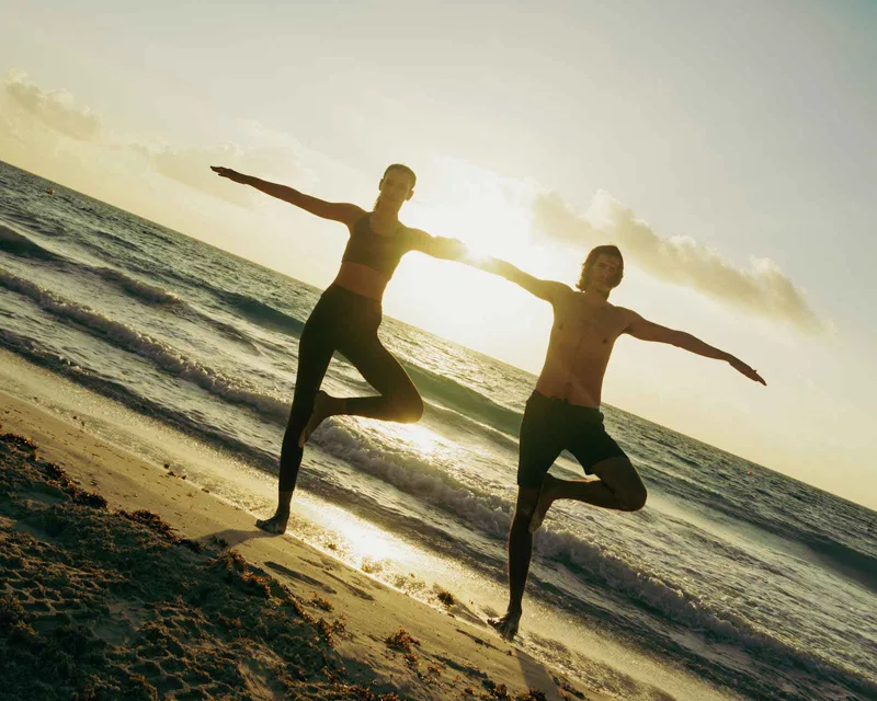 Beach yoga at Maroma