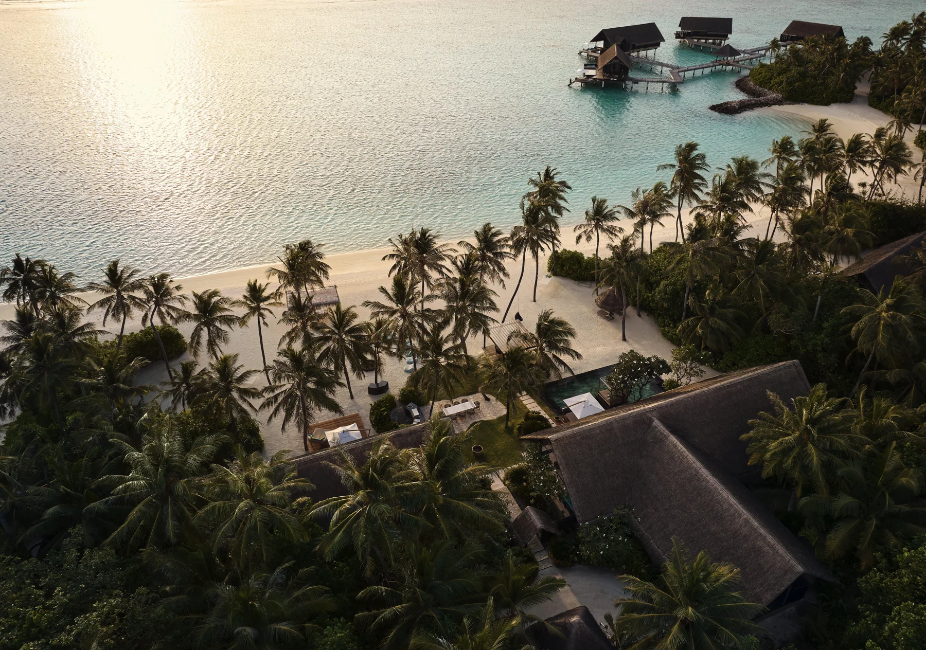 Beachfront villas at One&Only Reethi Rah in the Maldives