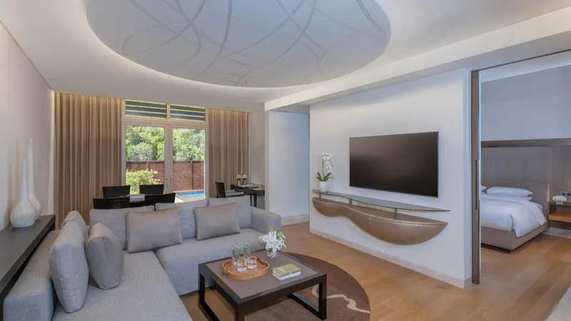 Garden Villa living room at Park Hyatt Abu Dhabi Hotel and Villas