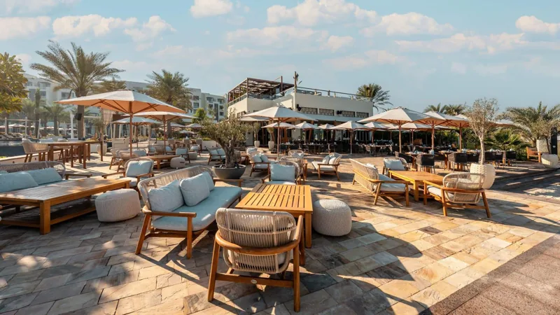 Outdoor seating at Beach House, Park Hyatt Abu Dhabi Hotel and Villas