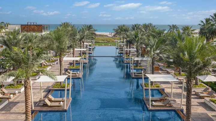 Main pool facing the beach at Park Hyatt Abu Dhabi Hotel and Villas