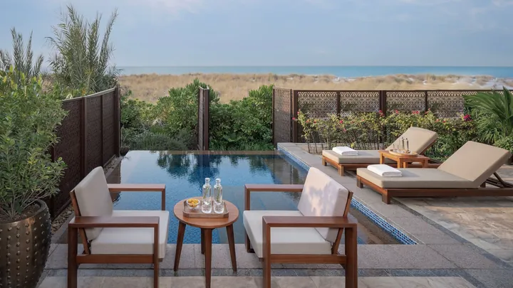 Beach Villa private pool and terrace at Park Hyatt Abu Dhabi Hotel and Villas