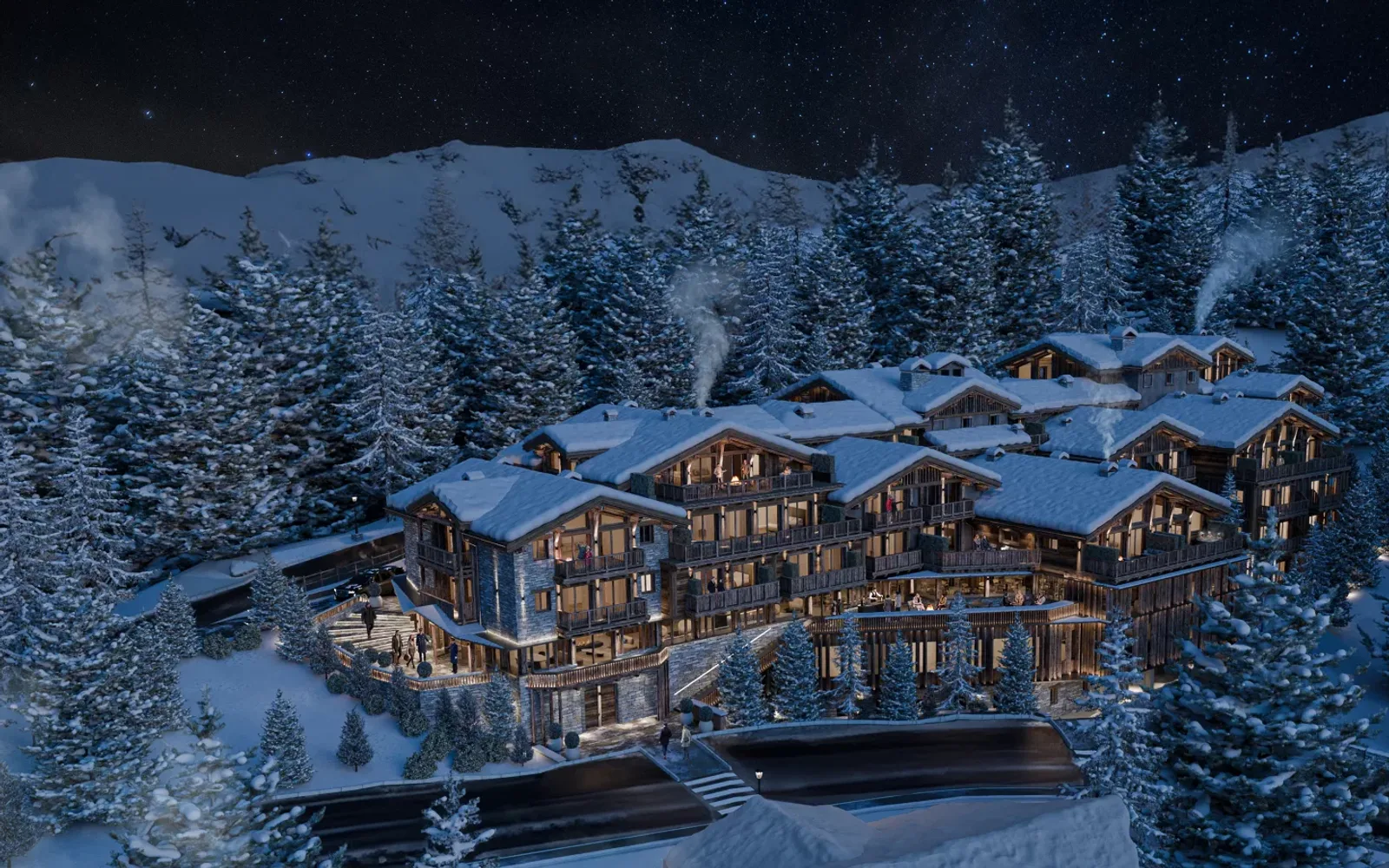 Raffles Courchevel official winter-season rendering