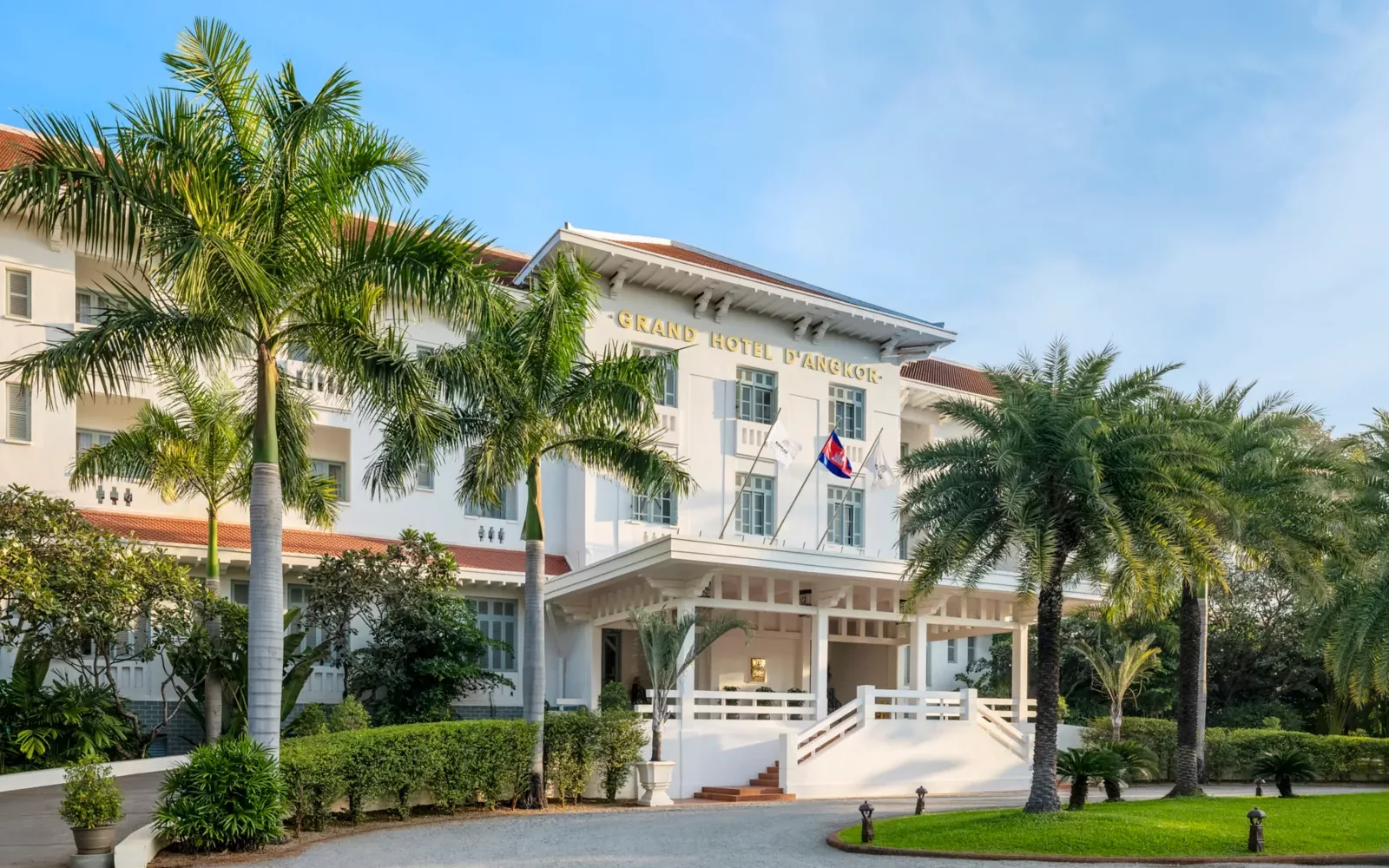 Raffles Grand Hotel d'Angkor exterior and gardens