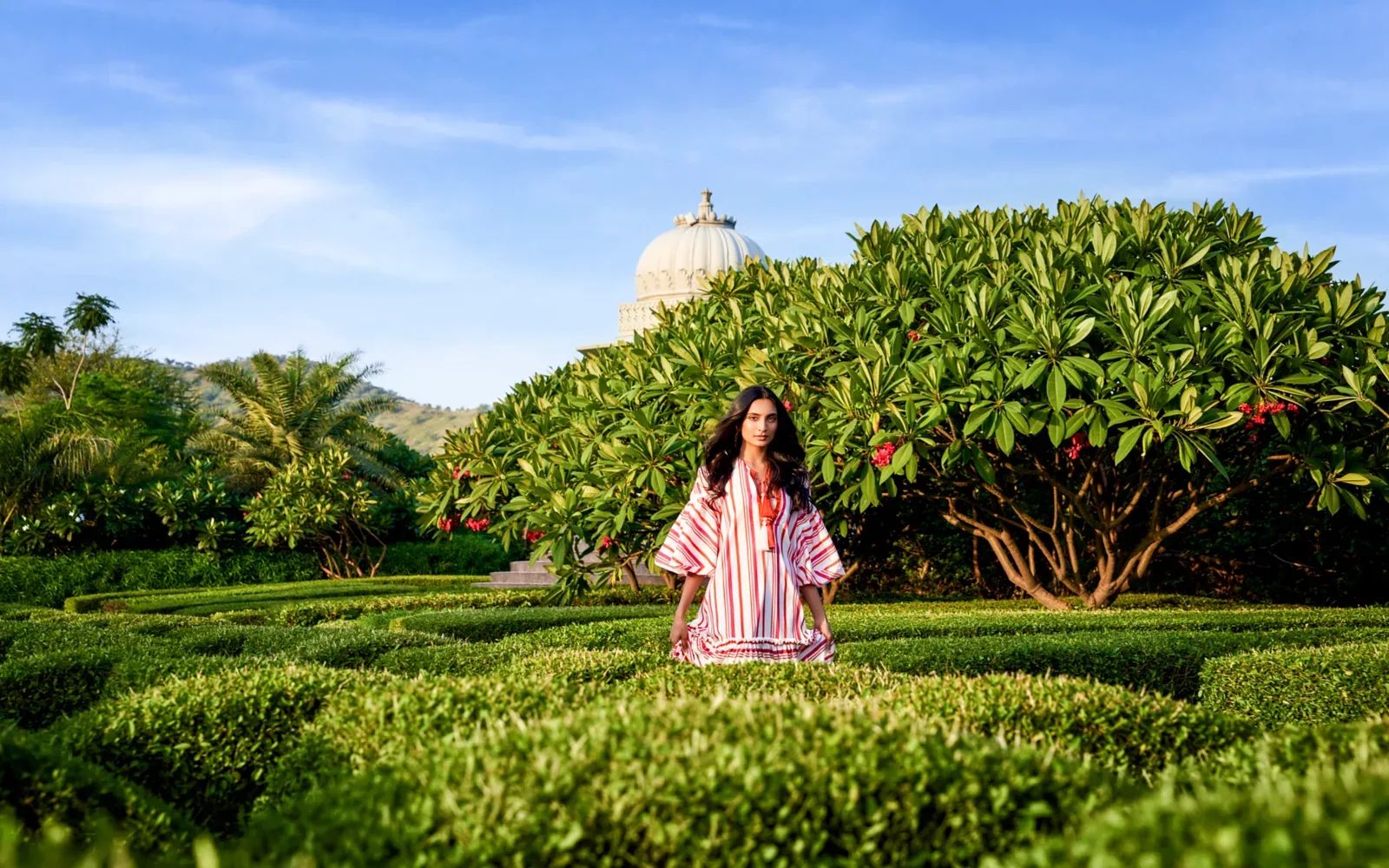 Raffles Udaipur island garden and lake