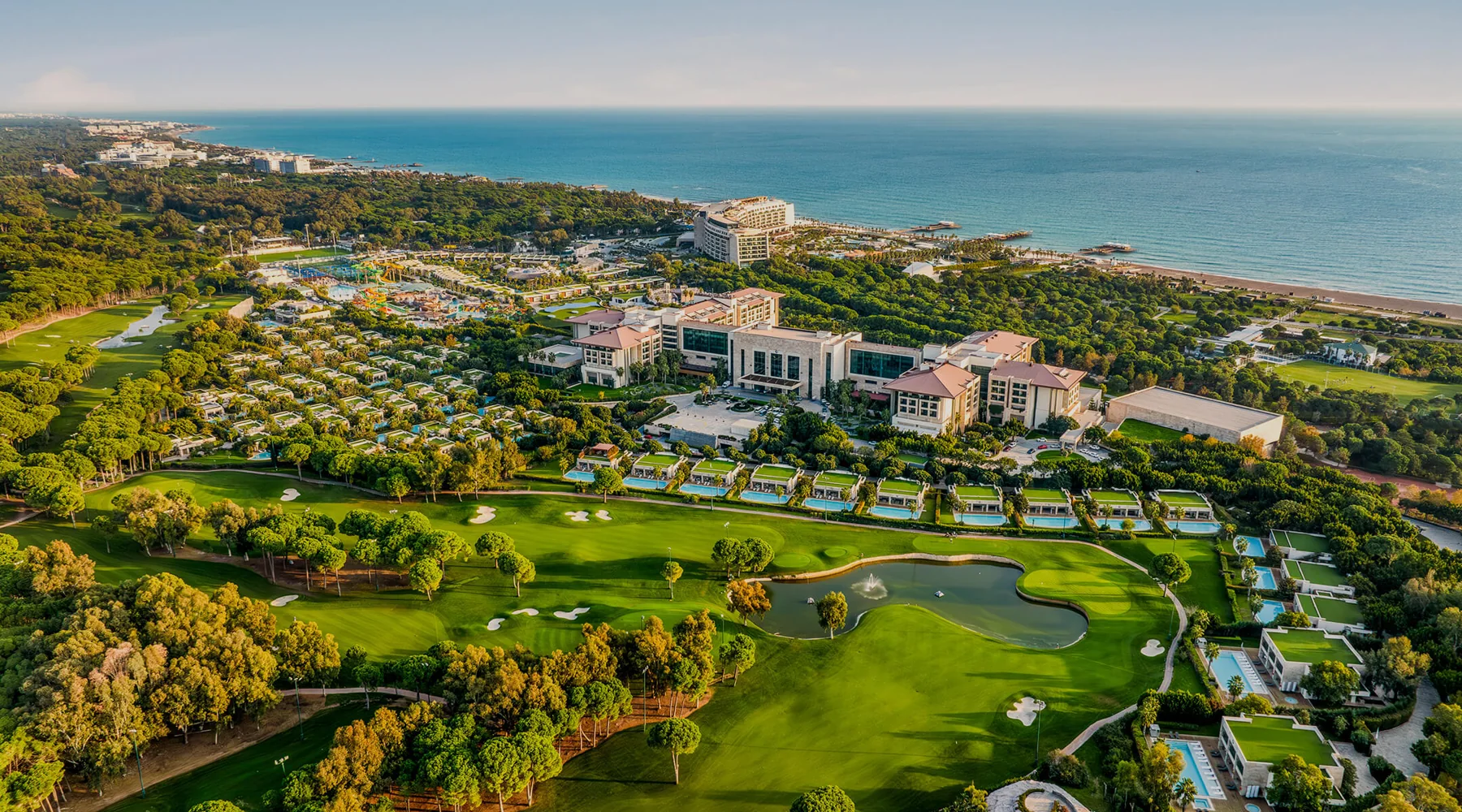 Aerial view of Regnum Carya and its golf setting
