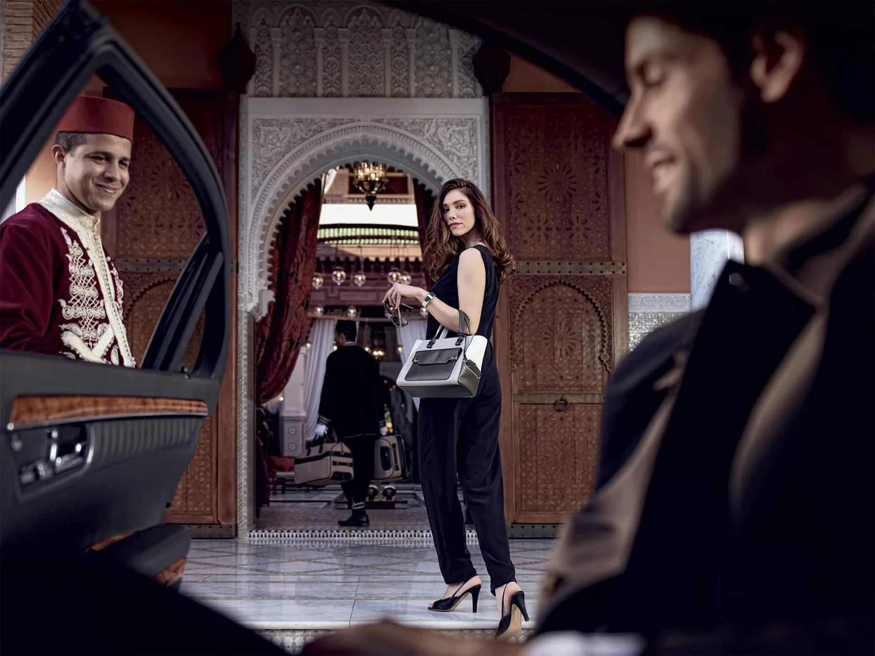 A guest arrival at Royal Mansour Marrakech
