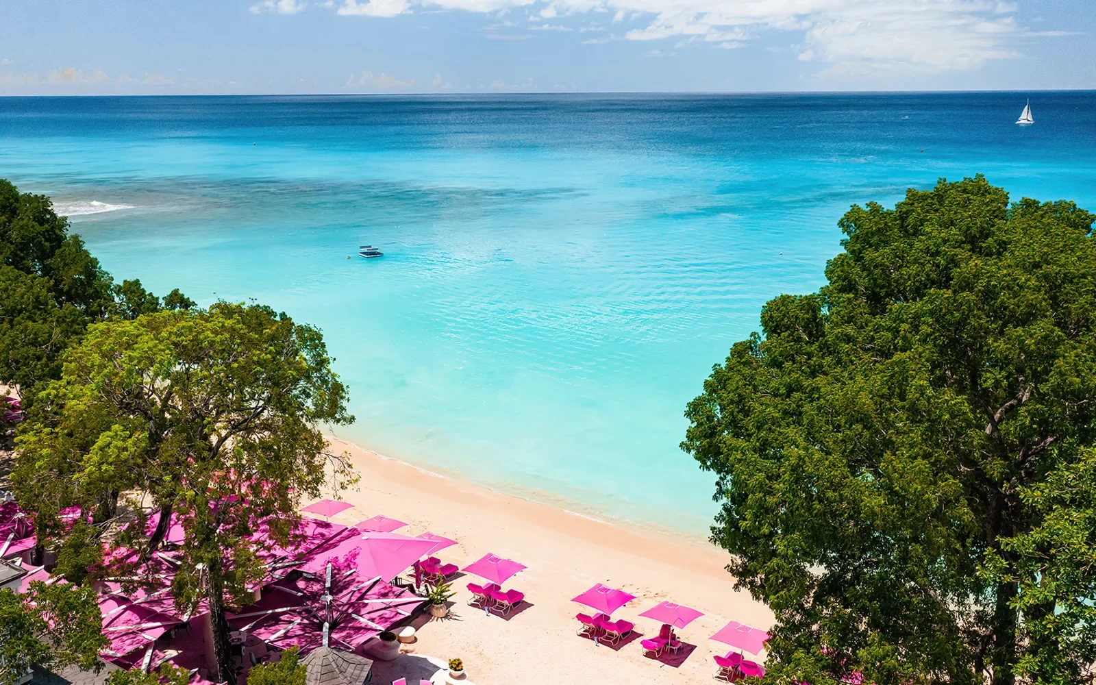Beachfront gardens at Sandy Lane in Barbados