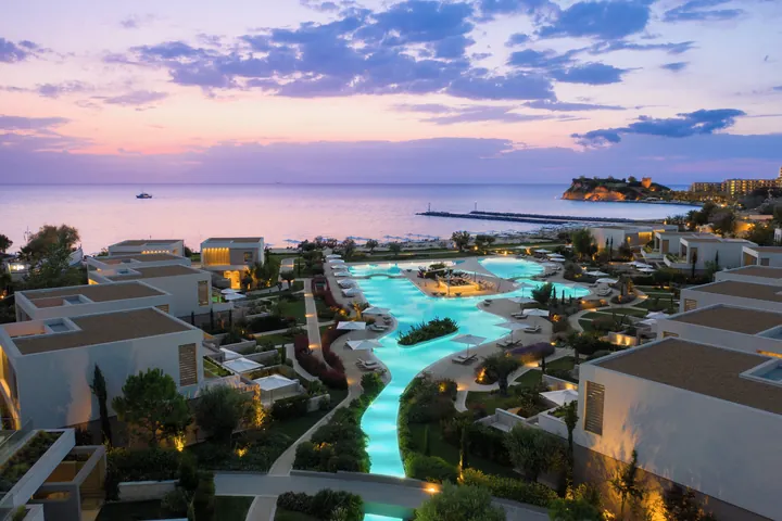 Sani Dunes and its pools at sunset, Halkidiki