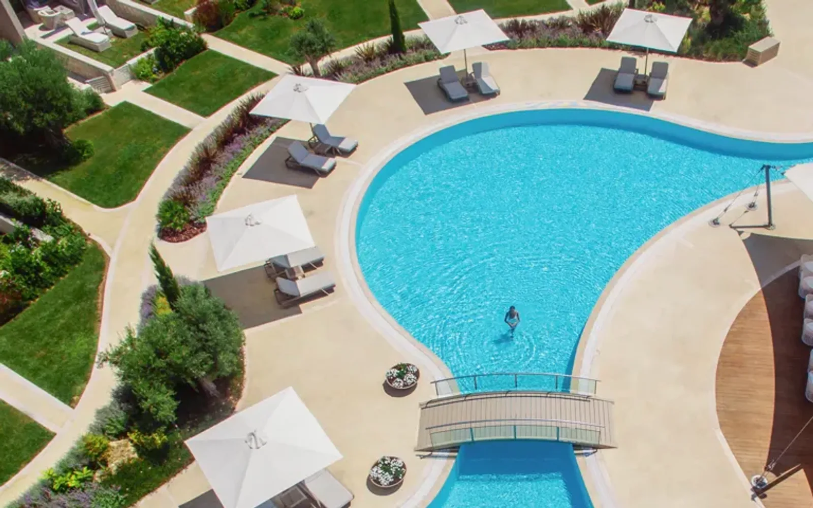 Aerial view of Sani Dunes pool