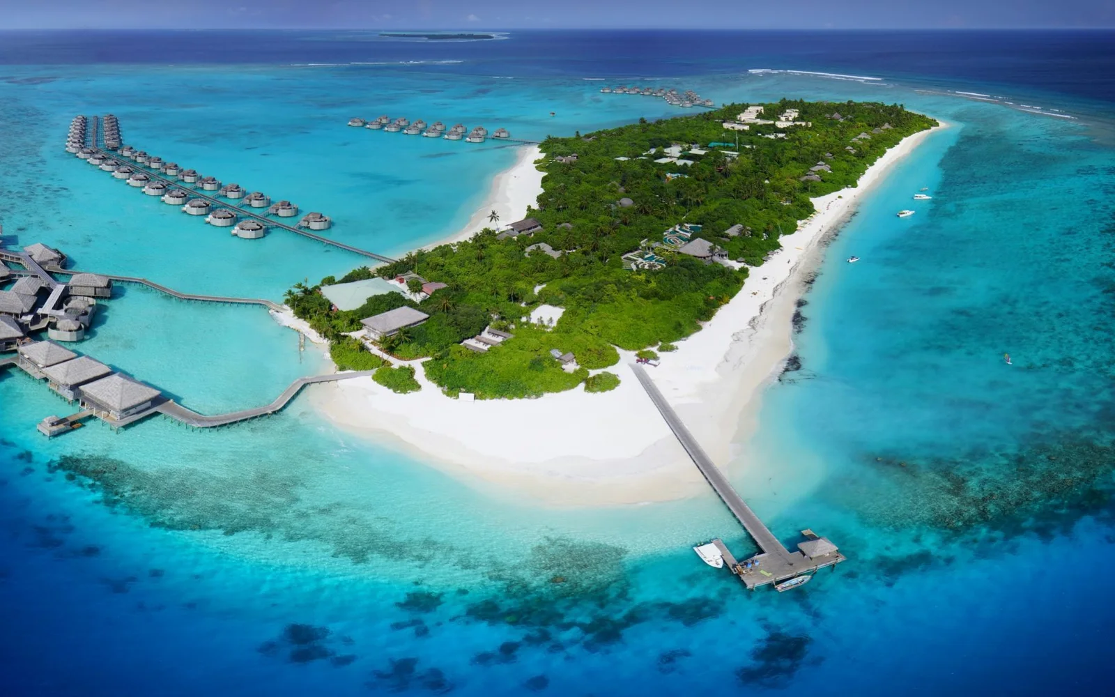 Six Senses Laamu surrounded by the Indian Ocean