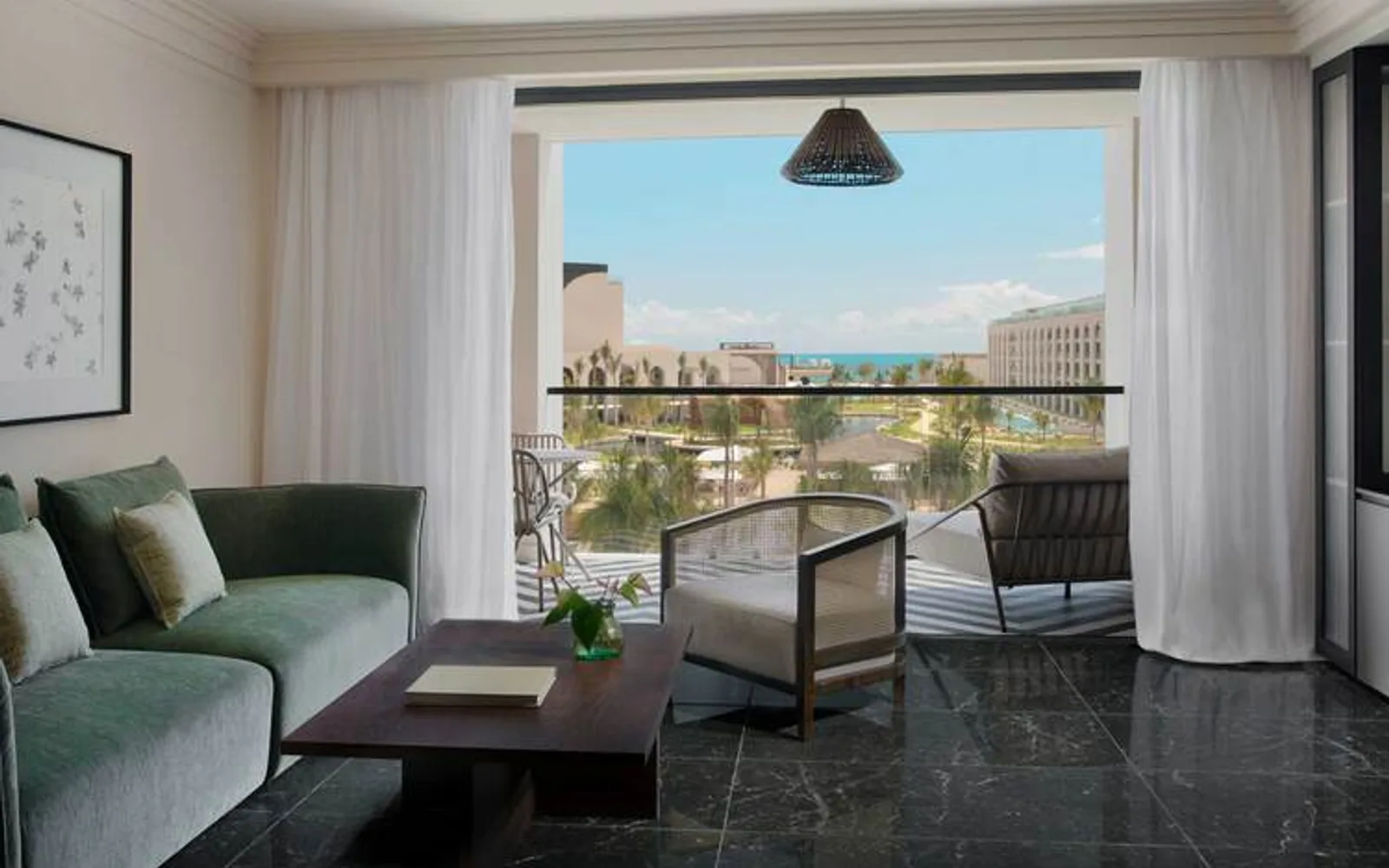 Cancun resort suite with view of the garden