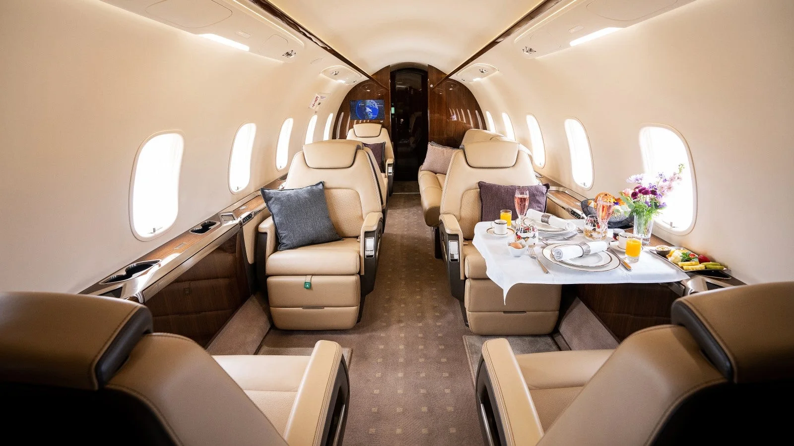 Bombardier Challenger 350 cabin · official Air Charter Service photography